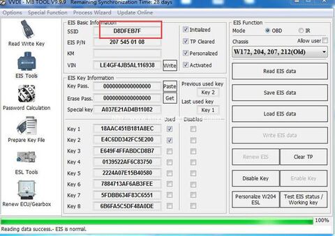 Illustration for VVDI MB BGA will add W172 W204 W207 all keys lost