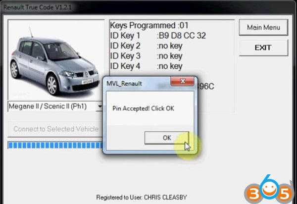 Set up FNR Key Prog 4 in 1 to Program Renault Megane Key card