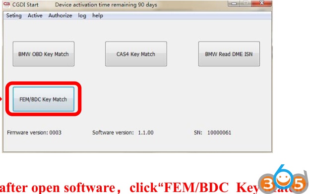 How to Open FEM BDC Authorization of CGDI Prog BMW Key Programmer