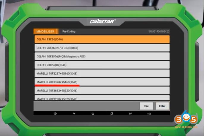 Obdstar X300dp Plus Fiat Marelli 9