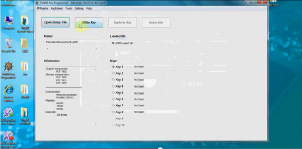 
			2 Steps to write Benz key with TM100 key programmer		