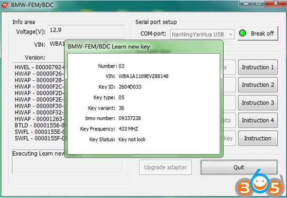 
			5 Steps to Program BMW FEM/BDC key with Yanhua BMW FEM Programmer by OBD		