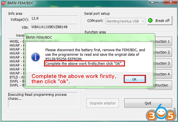 
			5 Steps to Program BMW FEM/BDC key with Yanhua BMW FEM Programmer by OBD		