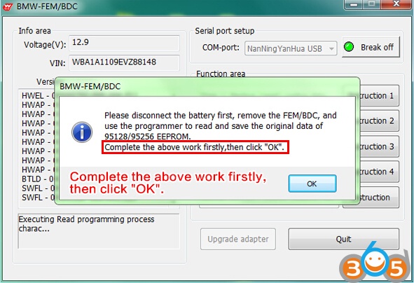 
			5 Steps to Program BMW FEM/BDC key with Yanhua BMW FEM Programmer by OBD		