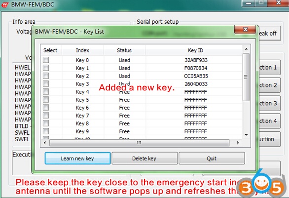 
			5 Steps to Program BMW FEM/BDC key with Yanhua BMW FEM Programmer by OBD		