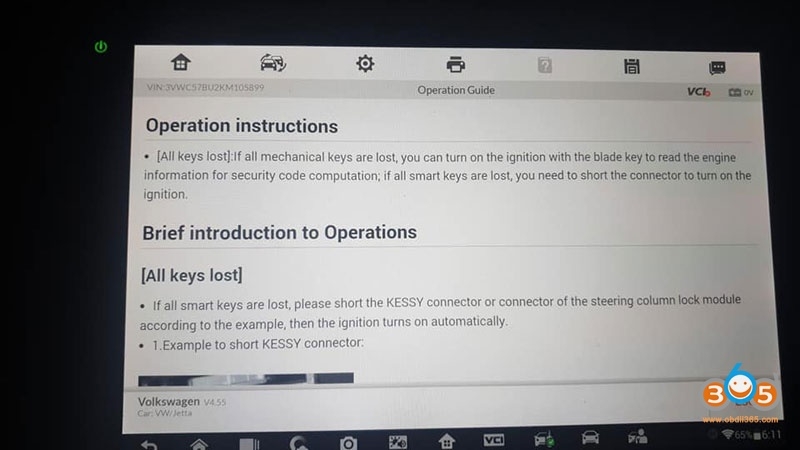 
			Autel IM608 VW Jetta 2019 All Keys Lost Key Programming Tips		