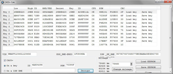 
			BMW Explorer Write Keys CAS3+ Software Version above ISTA 43		