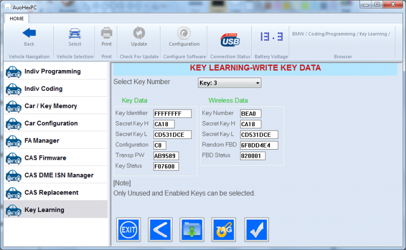 
			BMW Key Programmer AutoHEX II or AVDI or VVDI2 or Zed Full or AD100		