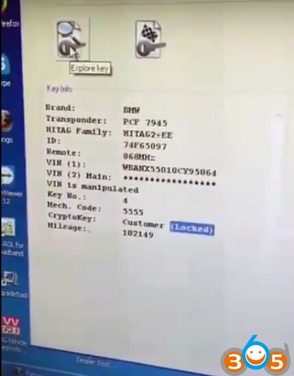 
			BMW Remote PCF7945 Renew and Unlock with VVDI Key Tool and Tango		
