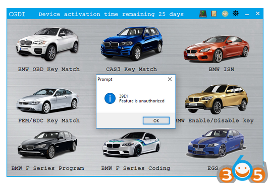 
			CGDI BMW V2.20 EGS “Feature not authorized” Solution		