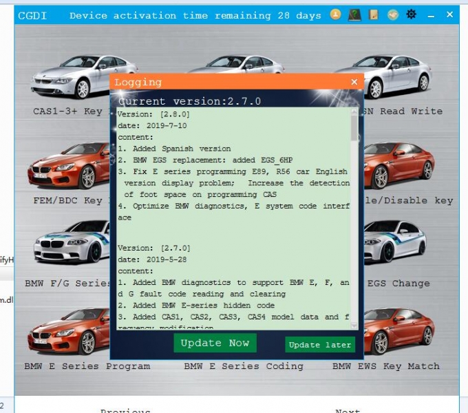 
			CGDI Prog BMW V2.8.0 adds EGS 6HP Reset		