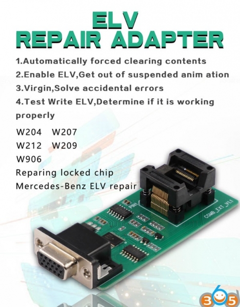 
			CGDI Prog MB Newly Added NEC, ELV Repair, Simulate Key etc Adapters		