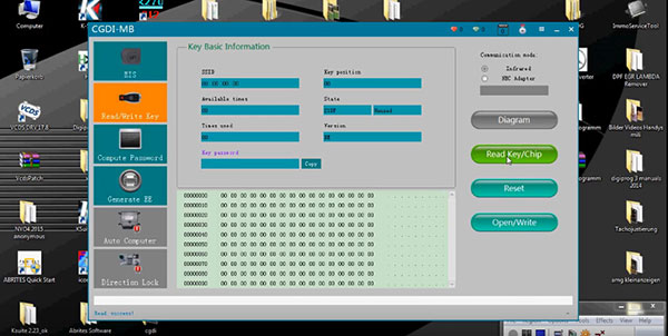 
			CGDI Prog MB Quick Test: Read EZS, Calculate Pass and Write Key		