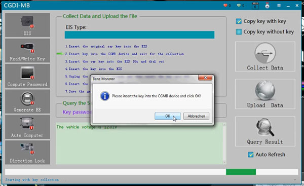 
			CGDI Prog MB Quick Test: Read EZS, Calculate Pass and Write Key		