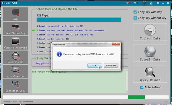 
			CGDI Prog MB Quick Test: Read EZS, Calculate Pass and Write Key		