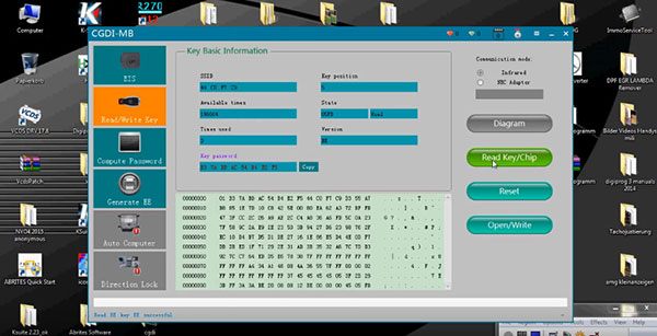 
			CGDI Prog MB Quick Test: Read EZS, Calculate Pass and Write Key		