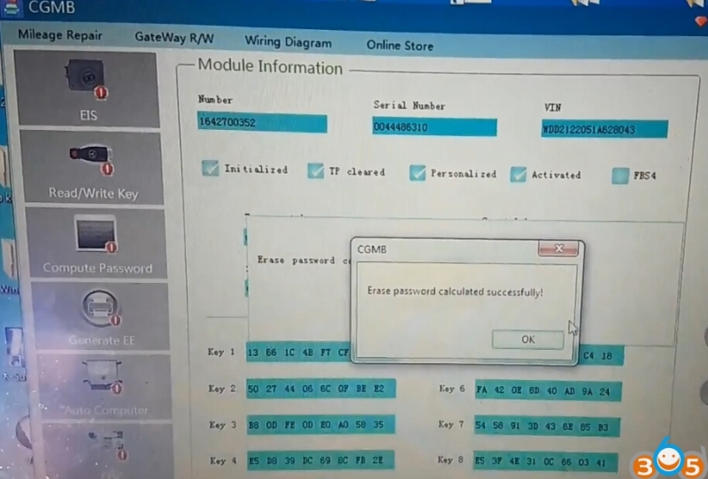 
			CGDI Prog MB Renew Benz W164 ISM on Bench		