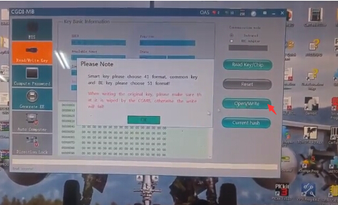 
			CGDI Prog MB Write Renew Original NEC key over IR		