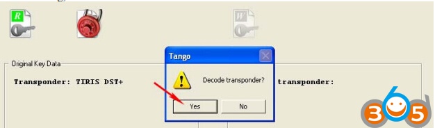 
			Cloning DST Transponder by using Tango Key Programmer		