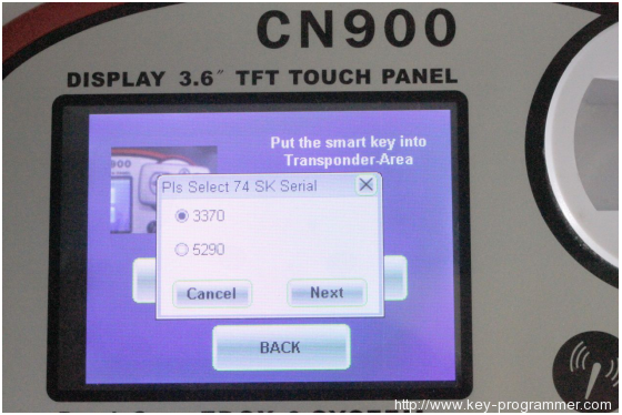 
			CN900 YS30 register 3370 to generate smart key		