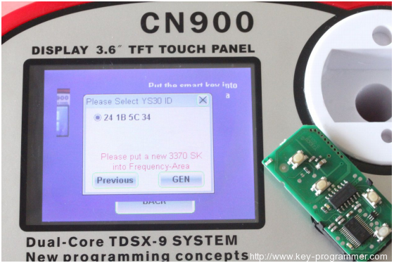 
			CN900 YS30 register 3370 to generate smart key		