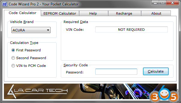 
			CWP-2 Code Wizard Pro 2 Calculator Pin Code and EEPROM List		