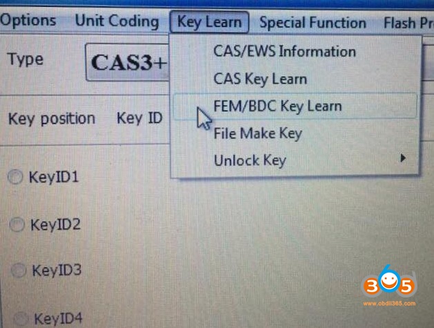 
			FEM test platform: How to add a FEM key with VVDI2 or CGDI		