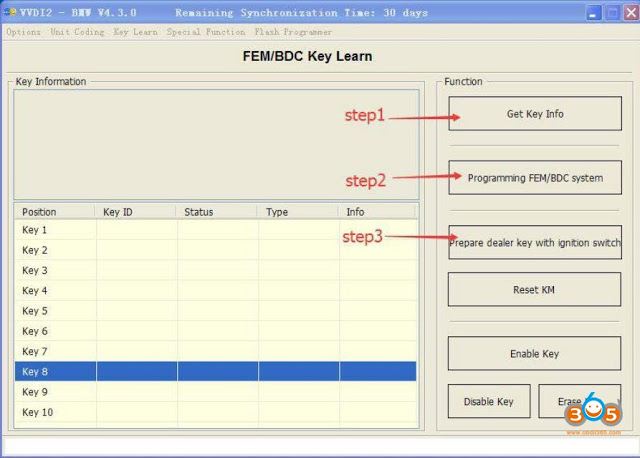 
			FEM test platform: How to add a FEM key with VVDI2 or CGDI		