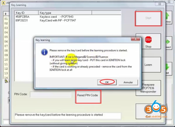 
			FVDI Program Renault Megane 3 2009 PCF7947 Key Card by OBD		