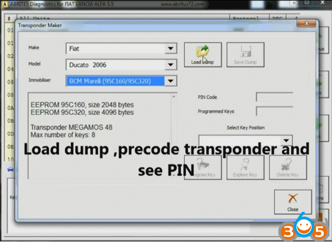 
			FVDI Program Transponder Key on a Fiat Ducato 2006		