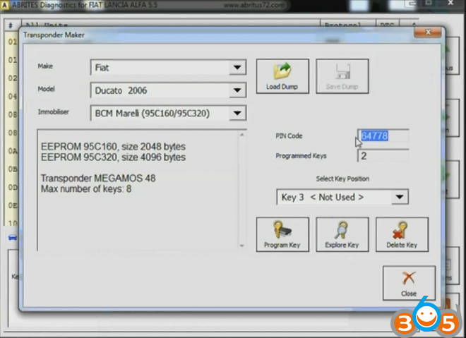 
			FVDI Program Transponder Key on a Fiat Ducato 2006		