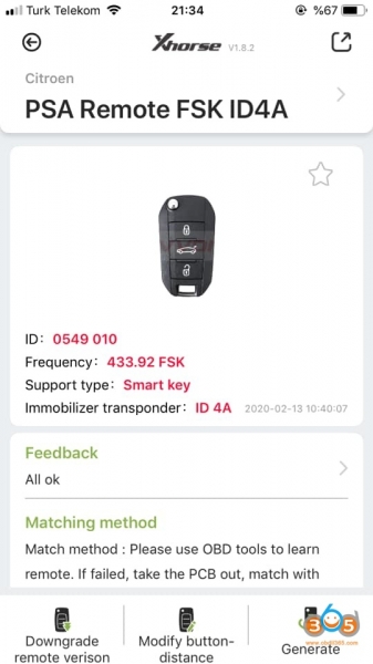 
			How to Add Citroen Cactus 2016 Remote Key via OBD?		