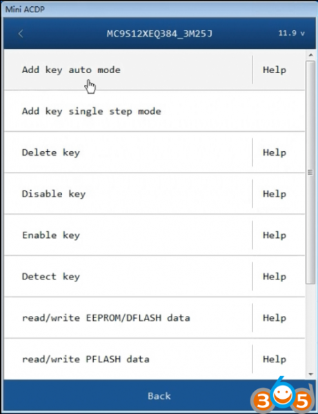 
			How to Add Land Rover KVM MC9S12XEQ384 Key with Yanhua Mini ACDP		