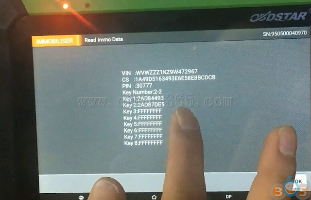 
			How to add VW GOLF 6 NEC+24C32 key with OBDSTAR X300 DP		