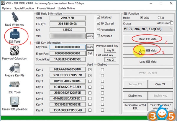 
			How to Calculate W204 EIS All Keys lost Key Password with VVDI MB Tool		