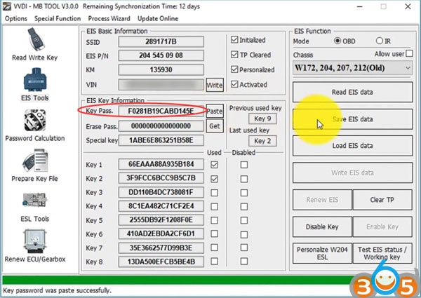 
			How to Calculate W204 EIS All Keys lost Key Password with VVDI MB Tool		