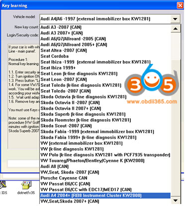 
			How to do Audi a4 RB8 2004+ Key Learning with VVDI2, AVDI or FVDI?		