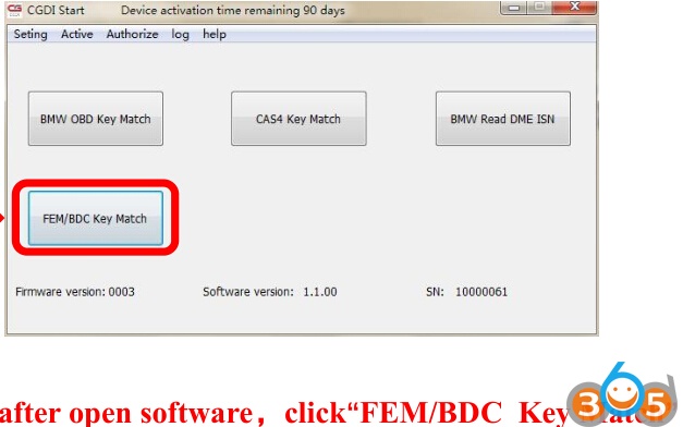 
			How to Open FEM BDC Authorization of CGDI Prog BMW Key Programmer		