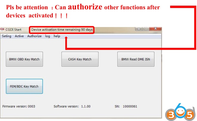 
			How to Open FEM BDC Authorization of CGDI Prog BMW Key Programmer		