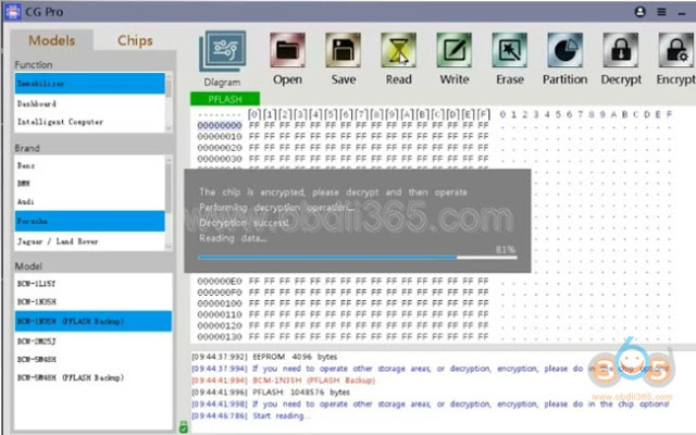 
			How to Read Porsche 1N35H BCM and Write Key with CG Pro 9S12?		