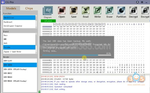 
			How to Read Porsche 1N35H BCM and Write Key with CG Pro 9S12?		