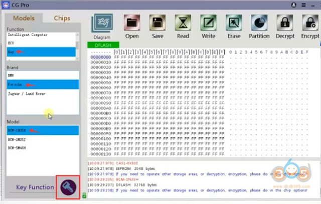 
			How to Read Porsche 1N35H BCM and Write Key with CG Pro 9S12?		