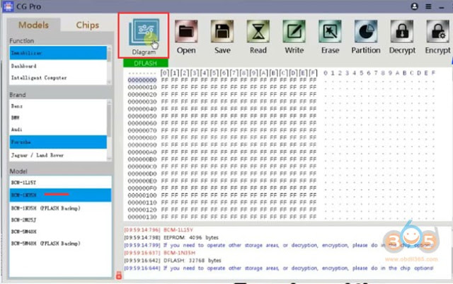 
			How to Read Porsche 1N35H BCM and Write Key with CG Pro 9S12?		