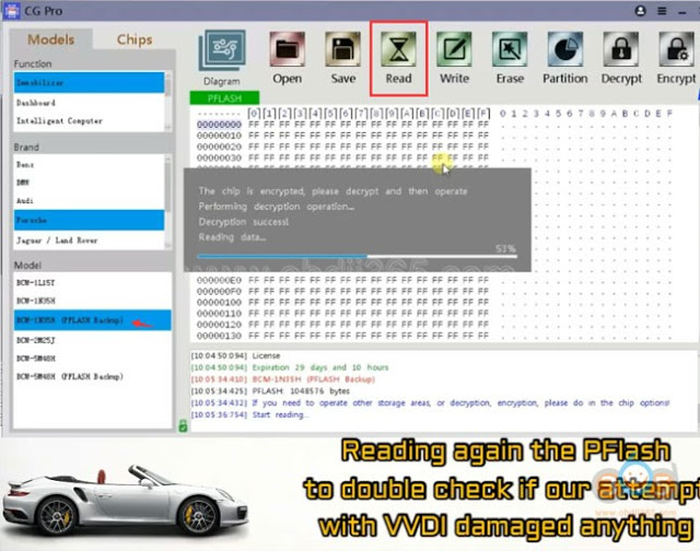 
			How to Read Porsche 1N35H BCM and Write Key with CG Pro 9S12?		