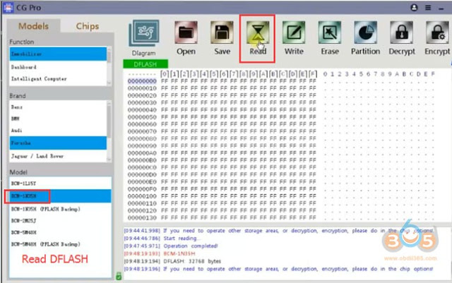 
			How to Read Porsche 1N35H BCM and Write Key with CG Pro 9S12?		