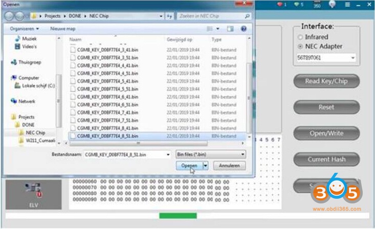 
			How to Read, Reset and Write NEC Chip with CGDI MB?		