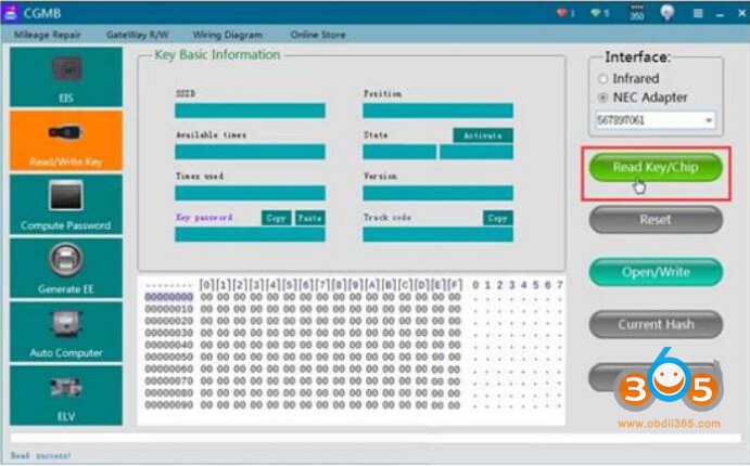 
			How to Read, Reset and Write NEC Chip with CGDI MB?		