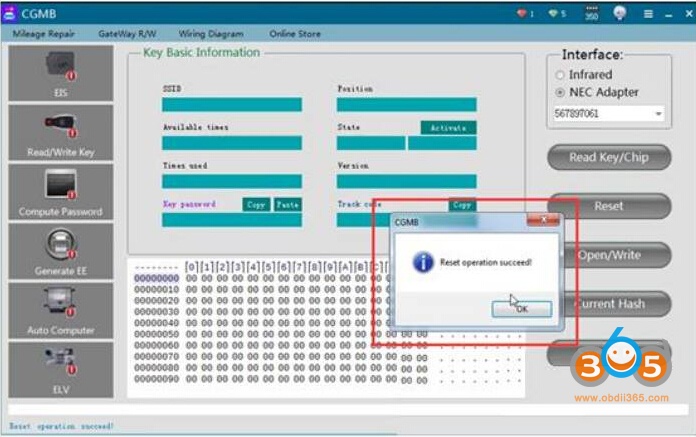 
			How to Read, Reset and Write NEC Chip with CGDI MB?		