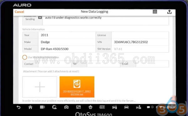 
			How to Send Data Log on Auro OtoSys IM600 or IM100		