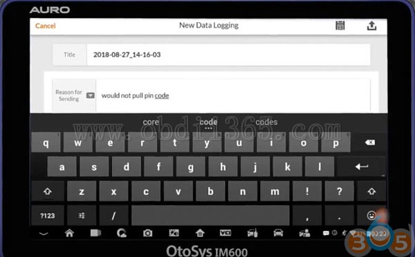 
			How to Send Data Log on Auro OtoSys IM600 or IM100		